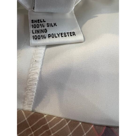 Talbots Pure Silk Organza Midi Skirt Cream Plaid 16 - Picture 6 of 6